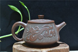 广西坭兴陶茶壶雕刻龙凤