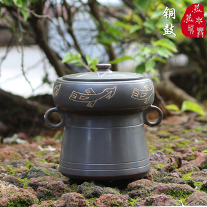 坭兴陶茶叶罐生产厂家特色铜鼓茶罐